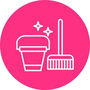 Temizleme Araçları Satırı Çemberi Simgesi