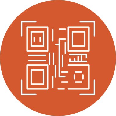 Qr Kod Satır Çemberi Simgesi