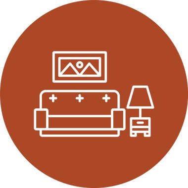 Oturma odası Satırı Çemberi Simgesi