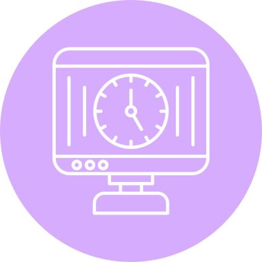 Zaman Yönetimi Satır Çemberi Simgesi