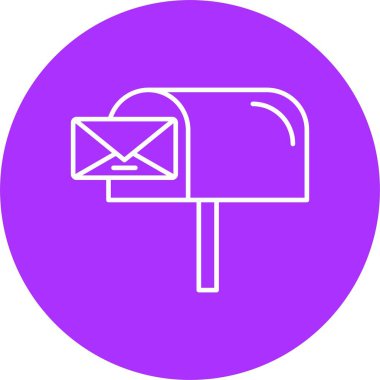 Posta Kutusu Satırı Çemberi Simgesi