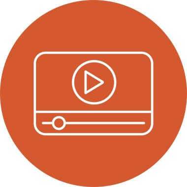 Video Playe Satır Çemberi Simgesi