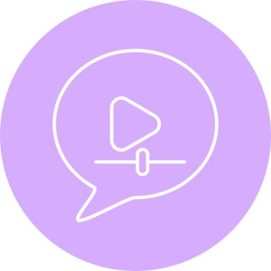 Video İleti Satırı Çemberi Simgesi