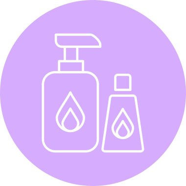 Temizleme Ürünleri Çizgisi Çemberi Simgesi