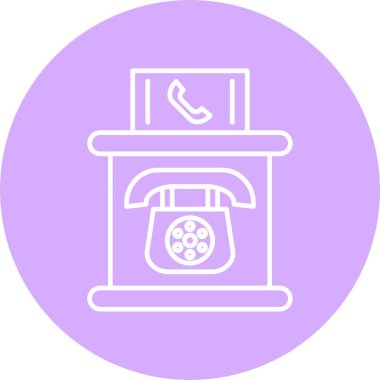 Telefon Booth Satır Çemberi Simgesi