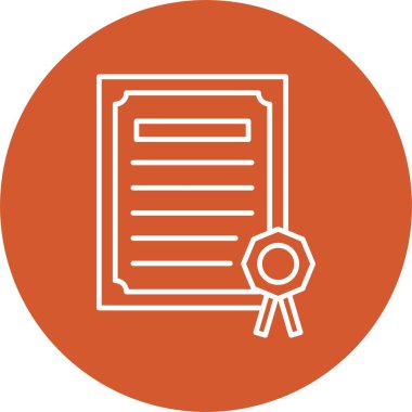 Diploma Çizgisi Çemberi Simgesi