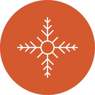 Kar Tanesi Çizgisi Çemberi Simgesi