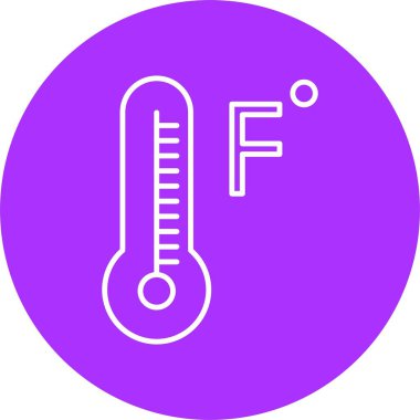 Fahrenheit Derece Satır Çemberi Simgesi
