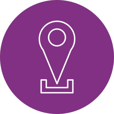 Konum Pin Satırı Çemberi Simgesi