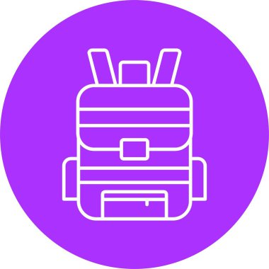 Sırt çantası Satırı Çemberi Simgesi