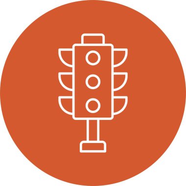 Trafik Işıkları Çizgisi Çemberi Simgesi