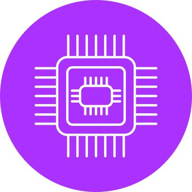 İşlemci Satırı Çemberi Simgesi