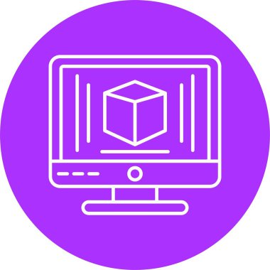 3d Modelleme Satırı Çemberi Simgesi