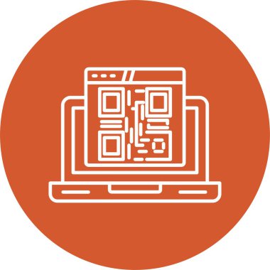 Qr Kod Satır Çemberi Simgesi