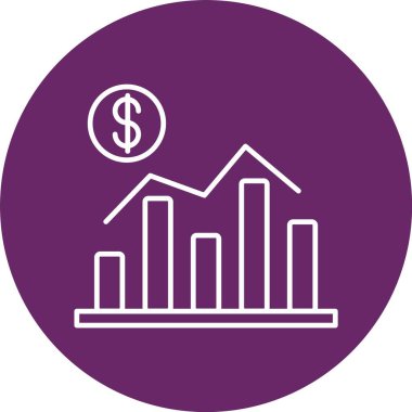 Ekonomi Çizgisi Çemberi Simgesi