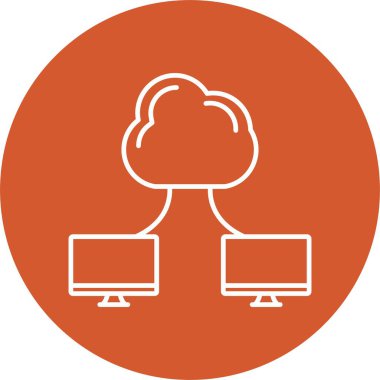 Bulut Hesaplama Satırı Çemberi Simgesi