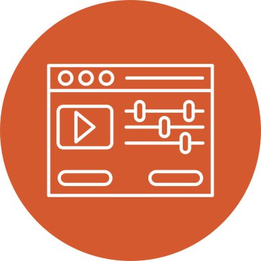 Video Düzenleyici Satır Çemberi Simgesi