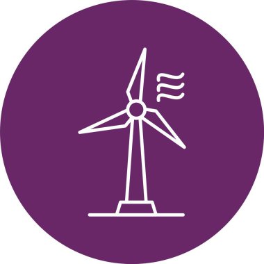 Rüzgar Türbini Hattı Çemberi Simgesi