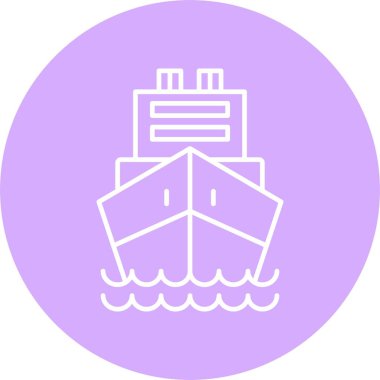 Lojistik Gemi Çizgisi Çemberi Simgesi