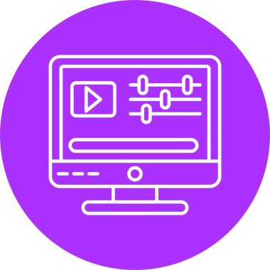 Video Düzenleyici Satır Çemberi Simgesi