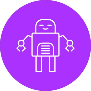 Robot Çizgisi Çemberi Simgesi
