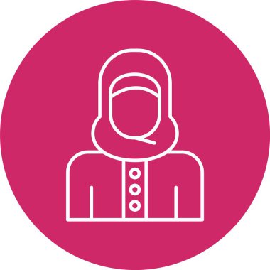 İslami Kadın Çizgi Çemberi Simgesi