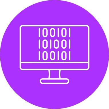 İkili Kod Satırı Çemberi Simgesi