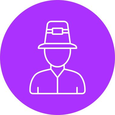 Şapka Adam Satır Çemberi Simgesi