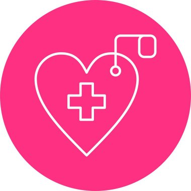 Kardiyoloji Çizgisi Çemberi Simgesi