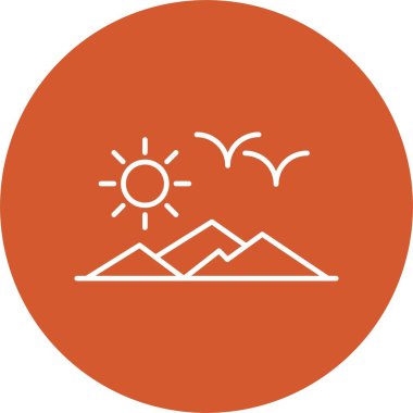 Dağ Görünümü Satır Çemberi Simgesi