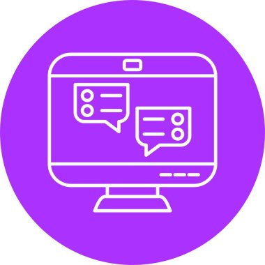 Sohbet Kabarcık Satırı Çemberi Simgesi