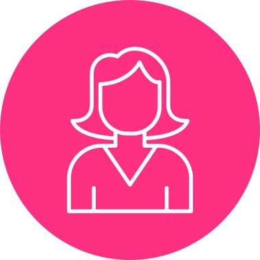 Kadın Avatar Satır Çemberi Simgesi