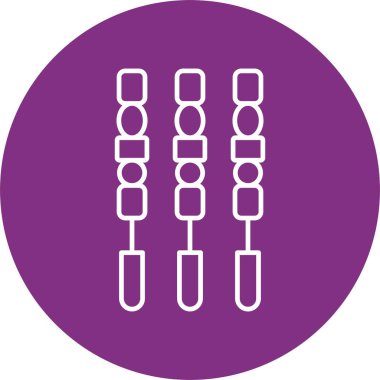 BBQ Çubuk Satır Çemberi Simgesi