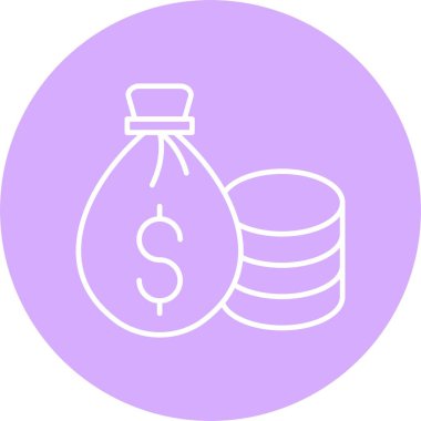 Para çantası Satır Çemberi Simgesi