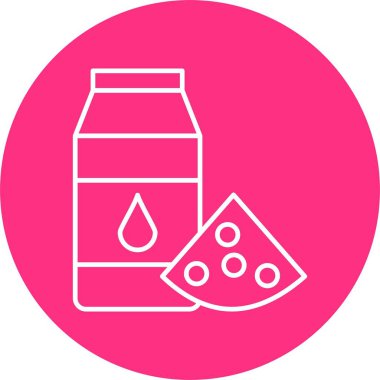 Süt Ürünleri Çizgisi Çemberi Simgesi