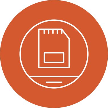 Bellek Kartı Satırı Çemberi Simgesi