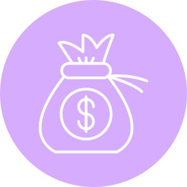 Para çantası Satır Çemberi Simgesi