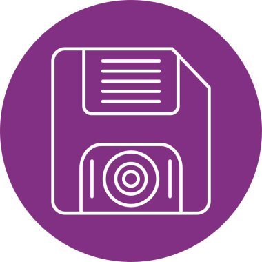 Disket Diski Satırı Çemberi Simgesi