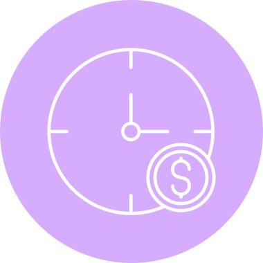 Zaman Para Çizgisi Çemberi Simgesi