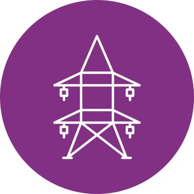 Elektrik Kulesi Satır Çemberi Simgesi