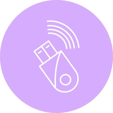 Usb Modem Satır Çemberi Simgesi