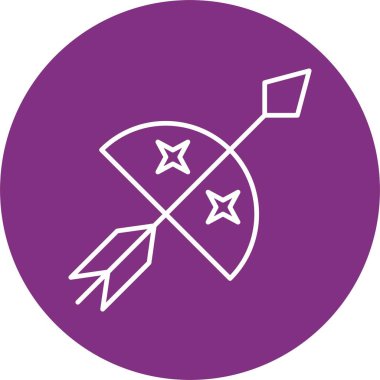 Yay ve Ok Çizgisi Çemberi Simgesi