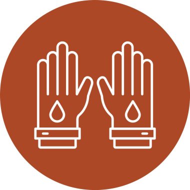 Çalışan Eldiven Çizgisi Çemberi Simgesi