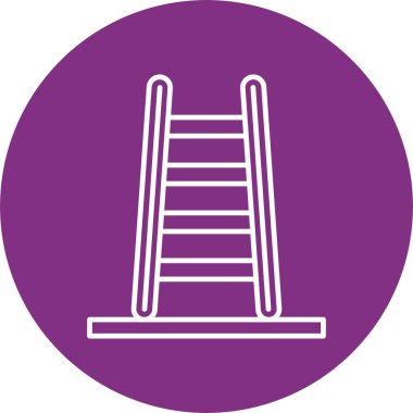 Adım Merdiven Çizgisi Çemberi Simgesi