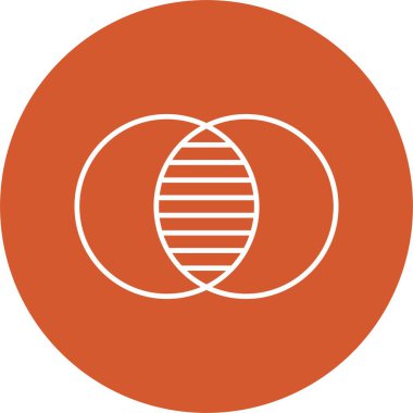 Üst üste Çizgi Çemberi Simgesi