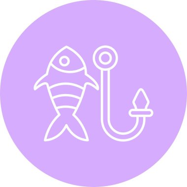 Balık kancası Satırı Çemberi Simgesi