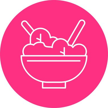 Salata Bowl Çizgisi Çember Simgesi