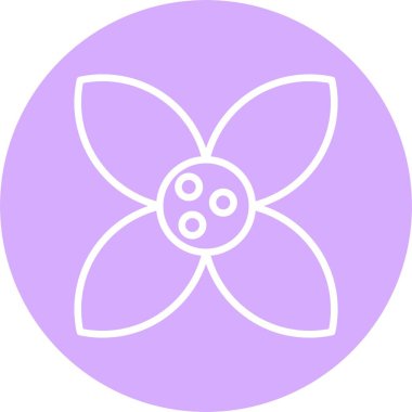 Duvar Çiçeği Çizgisi Çemberi Simgesi