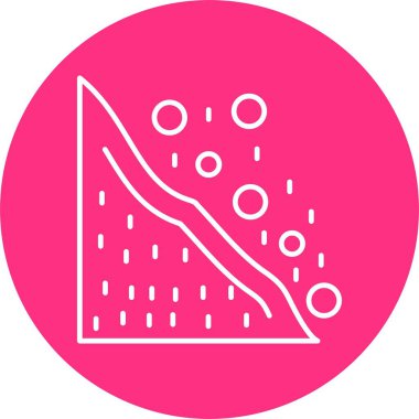 Kar Kaydırağı Çizgisi Çemberi Simgesi