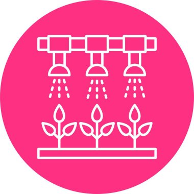 Sulama Sistemi Satır Çemberi Simgesi